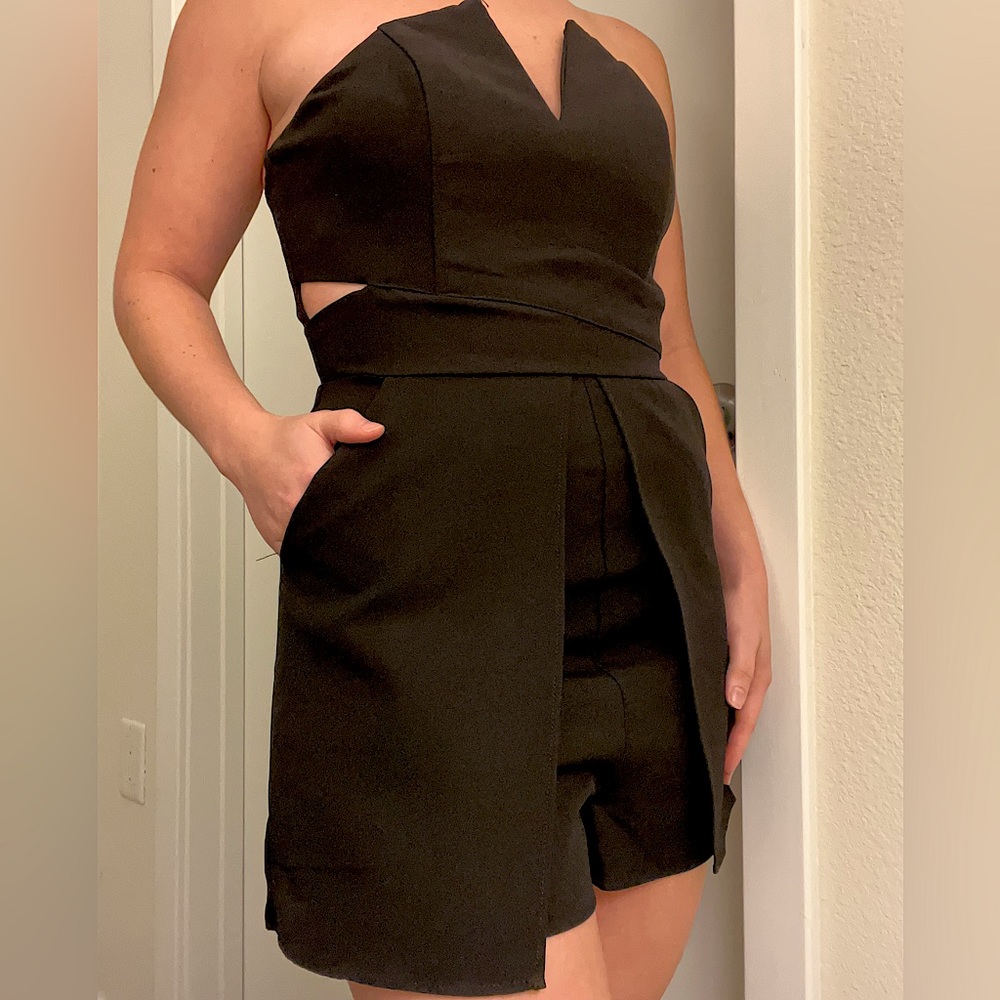 Black Romper (with pockets)